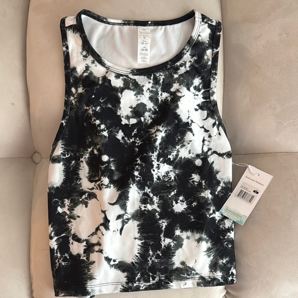 Balance Collection Black and White Crop Tank Top